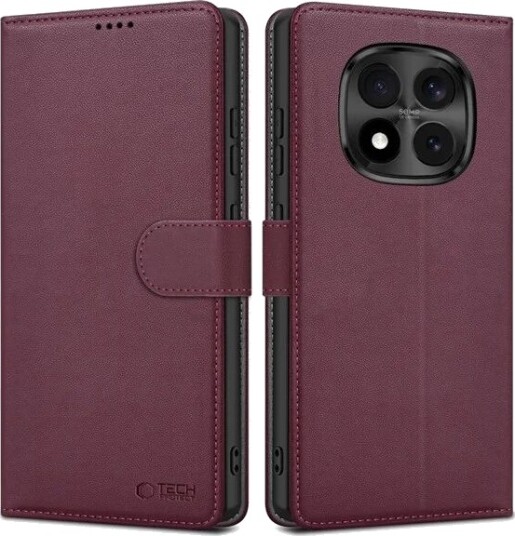 Tech-Protect Lommeboketui til Xiaomi Redmi Note 15 Pro 5G Mørkerød