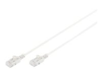 DIGITUS Slim - Koblingskabel - RJ-45 (hann) til RJ-45 (hann) - 1 m - UTP - CAT 6 - halogenfri, formstøpt, uten hindringer - grå DIGITUS Slim - Koblingskabel - RJ-45 (hann) til RJ-45 (hann) - 1 m - UTP - CAT 6 - halogenfri, formstøpt, uten hindringer - grå