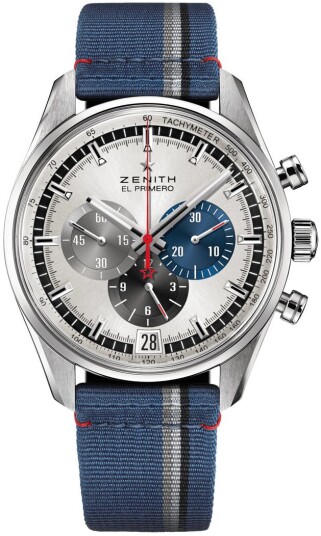 Zenith Herreklokke 03.2040.400 69.C802 El Primero Sølvfarget/Tekstil Zenith Herreklokke 03.2040.400 69.C802 El Primero Sølvfarget/Tekstil