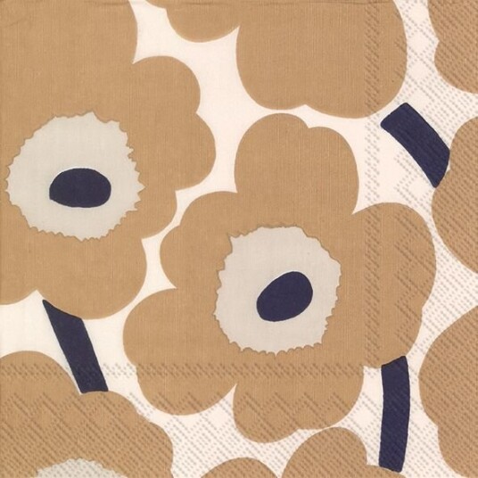 Ihr Marimekko Unikko krem lin lunsjservietter