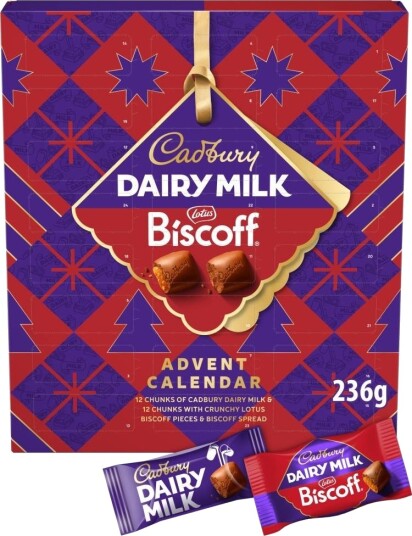 Cadbury Dairy Milk med Lotus Biscoff Stor Adventskalender 236 g