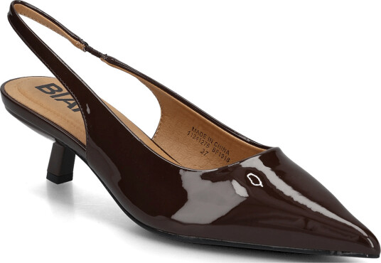 Bianco Biakristin Kitten Heel Slingback Patent   Brown   37