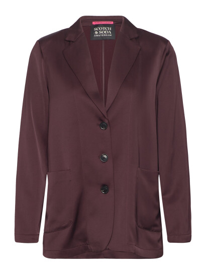 Scotch & Soda Sb Satin Blazer - Burgundy - S Scotch & Soda Sb Satin Blazer - Burgundy - S