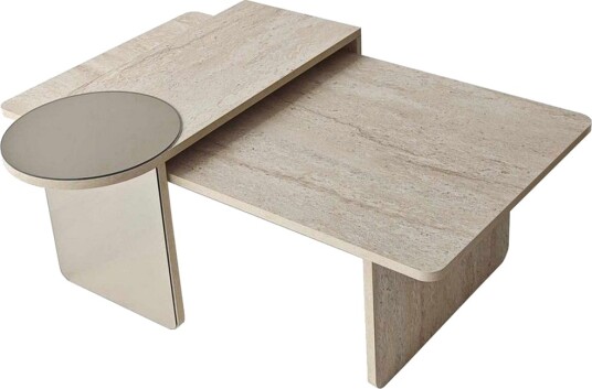 Dasina Sett med bord 105 cm - Travertin