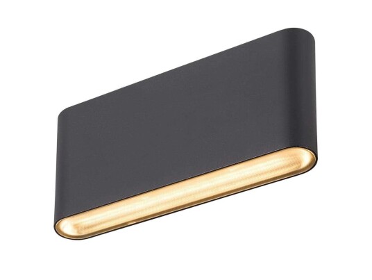 SLV - Oval 18 LED Utendørs Vegglampe IP65 Black SLV