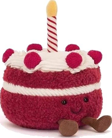 Jellycat Morsomme Plysjleker Utstoppede Matleker Morsomt Gavevalg Rød Fløyelskake 20 cm