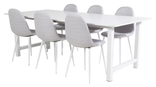 Venture Design Count Spisebord med 6 Polar-stoler, Grå Unoliving