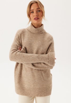 VERO MODA Vmjupiter Ls Highneck Pullover Silver Mink/W. Melange L VERO MODA Vmjupiter Ls Highneck Pullover Silver Mink/W. Melange L