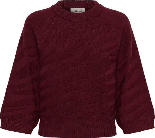 Cream Crdela Knit Pullover Burgundy XS