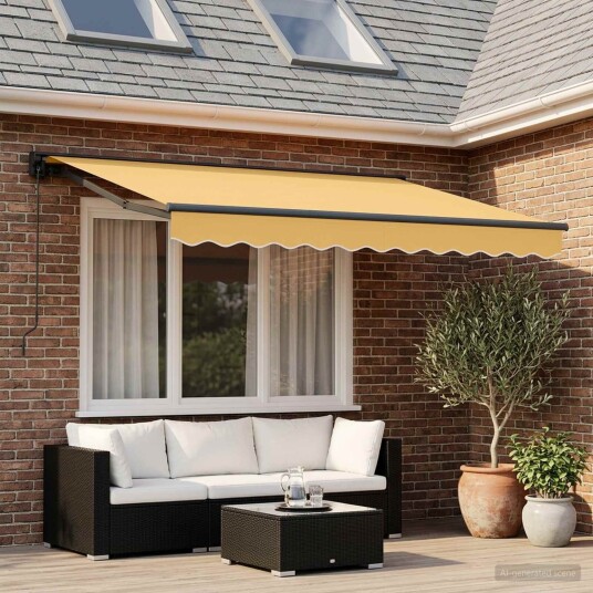 vidaXL Uttrekkbar markise sand 3,5 x 2,5 m Polyester og aluminium