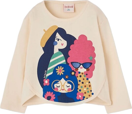 Boboli Knit T Shirt For Girl Bci ECRU 110