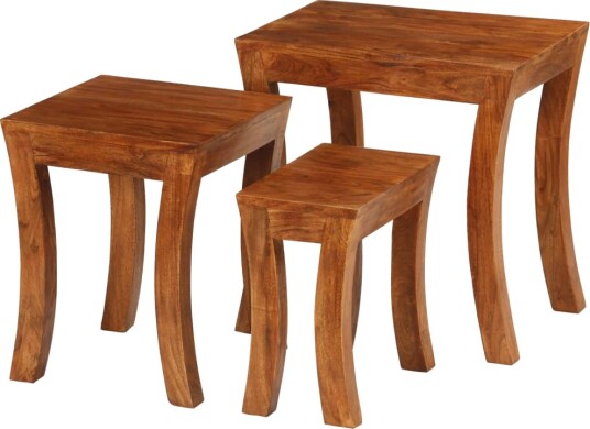 Stablebordsett 3 deler heltre akasie 50x35x50 cm brun 8718475603252