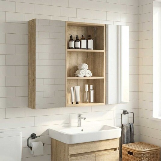 Baderom veggskap Sonoma eik 40 x 14 x 70 cm Konstruert tre