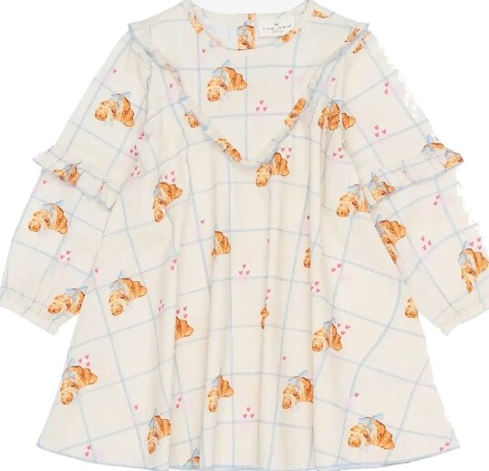 THE NEW SIBLINGS Tnstsilke L_S Dress GARDENIA AOP 98
