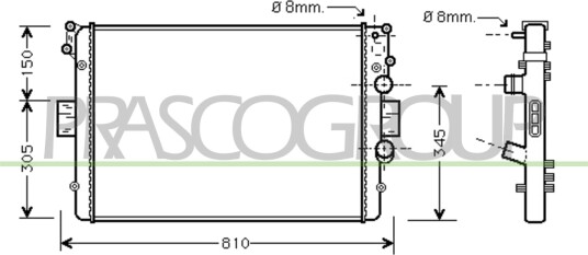 PRASCO FT926R008 Radiator motorkjøling