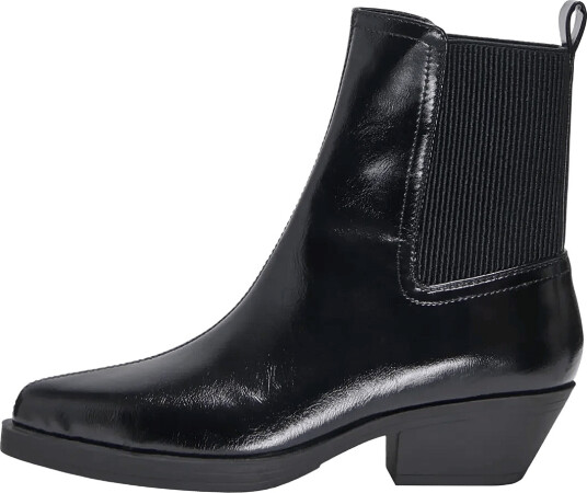 ONLY Onlbronco 9 Chelsea Patent Cowboy Boot Black 39