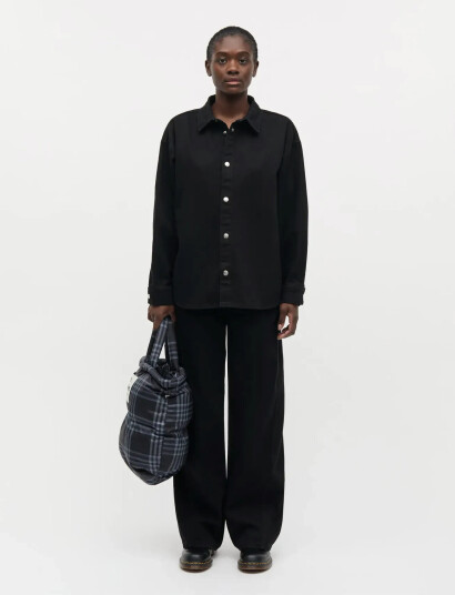 Mads Nørgaard Dyed Denim Gisla Shirt - Black - 40 Mads Nørgaard Dyed Denim Gisla Shirt - Black - 40