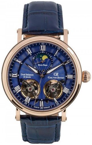 Carl von Zeyten Herreklokke CVZ0054RBSR Murg Blå/Lær Ø45 mm Carl von Zeyten Herreklokke CVZ0054RBSR Murg Blå/Lær Ø45 mm
