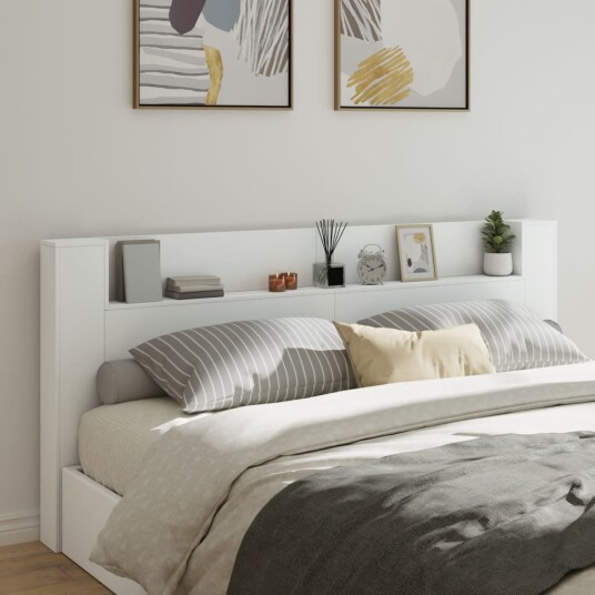  Hodegavl skap med LED hvit 220x16,5x103,5 cm 8721012465886
