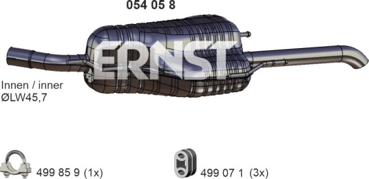 Bakre eksospotte ERNST 054058