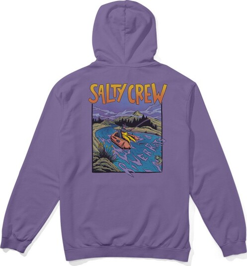 Salty Crew Men"s River Rats Hooded Fleece Purple Heart S
