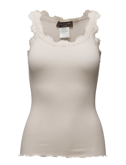 Rosemunde Rwbabette Silk Sl U-Neck Long Lace - Cream - XL