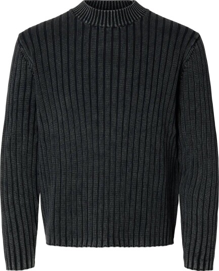 Annarr Anrwell Ls Knit Washed Crew Neck BLACK INK XL Annarr Anrwell Ls Knit Washed Crew Neck BLACK INK XL