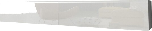 Cuguen Vegghengt TV-benk med oppbevaring 180x32x30 cm - Hvit / Høyglans