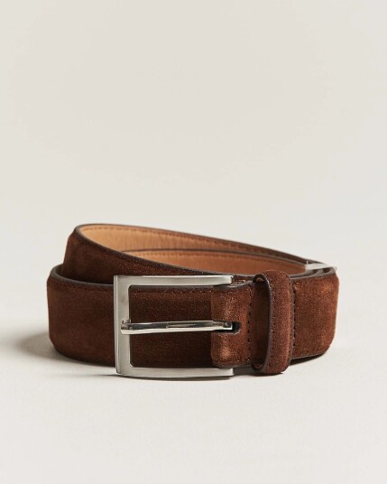 Loake Shoemakers William Suede Belt Brown