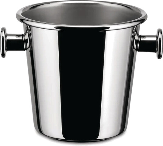 Alessi Ice Bucket With Handle And Grate In 18/10 Mirror Polished Exterior Mat Finish Interior Silver ONE SIZE Alessi Ice Bucket With Handle And Grate In 18/10 Mirror Polished Exterior Mat Finish Interior Silver ONE SIZE