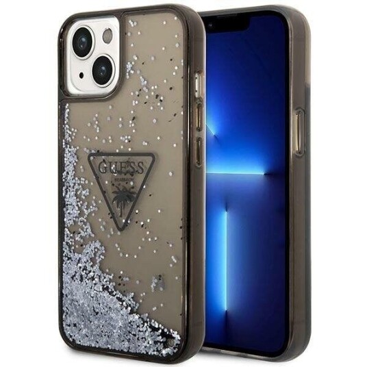 Guess Guhcp14slfctpk Iphone 14 / 15 / 13 6.1" Black/Black Hardcase Liquid Glitter Palm Collection