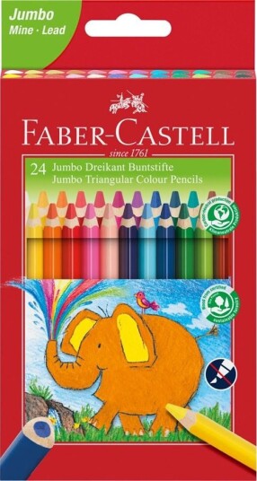Faber Castell Jumbo Triangular colour pencils wallet of 24