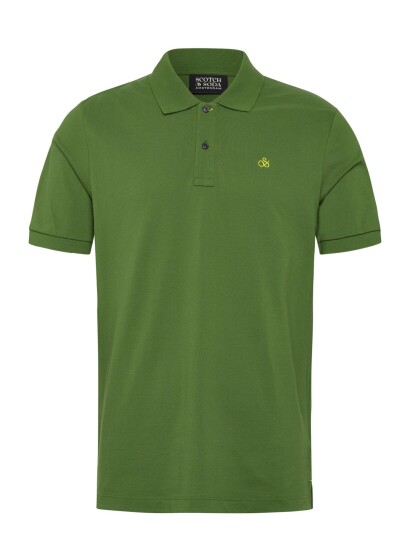 Scotch & Soda Seasonal Core Pique Chest Logo Polo   Green   M