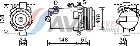 AVA COOLING SYSTEMS BWAK408 AC-kompressor
