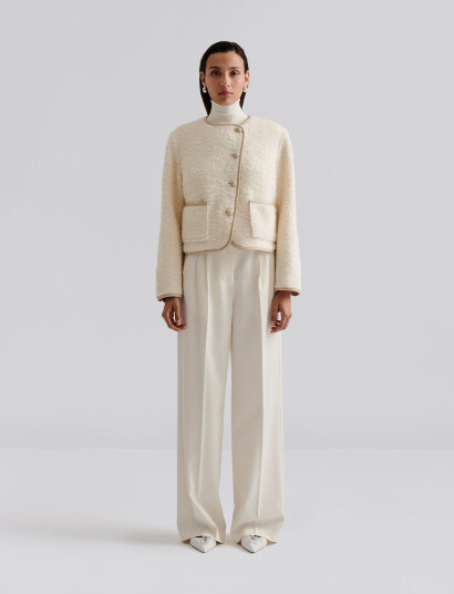 Malina Nylah Wool Blend Jacket Cream L Malina Nylah Wool Blend Jacket Cream L