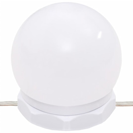 vidaXL Sminkebordsett med LED hvit konstruert tre