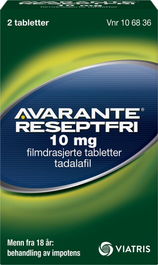Avarante Reseptfri 10 mg tabletter 2 stk Avarante Reseptfri 10 mg tabletter 2 stk