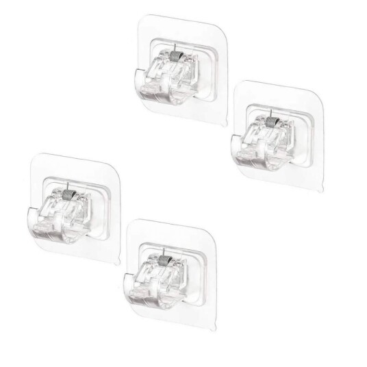 Selvklebende veggbrakett for stang - 4 stk