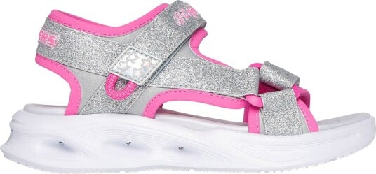 Skechers Sandaler m. Lys Sola Glow Sølv/Hot Pink 31 Blinkende sko Hvit Metallic Rosa