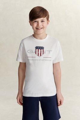 Gant Kids Archive Shield Ss T Shirt White 134 Gant Kids Archive Shield Ss T Shirt White 134