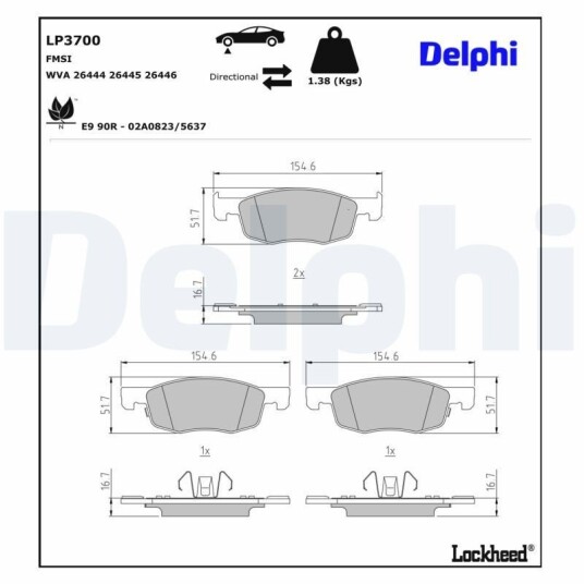 Bremseklosser DELPHI LP3700