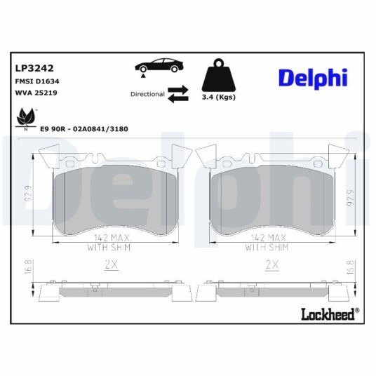 Bremseklosser DELPHI LP3242