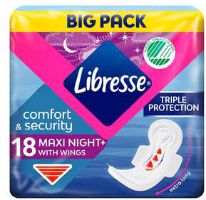Libresse Maxi Night Wing Big Pack   18 stk.