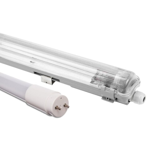 Limea T8 LED enkeltarmatur Inkl. 1x18,5W 120cm LED rør IP65 vanntett Dimbar : Ikke dimbar Kulør : Nøytral