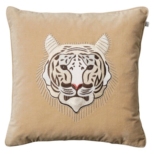 Chhatwal & Jonsson Embroidered Tiger putevar 50x50 cm Beige