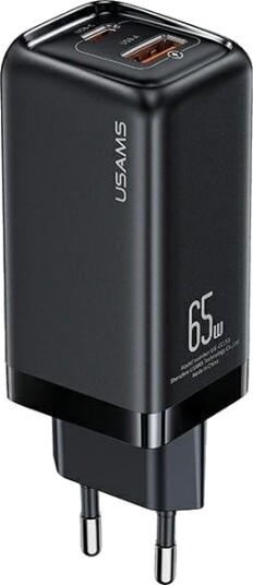 Usams Lader 1Xusb-C + 1Xusb-A 65W Kun Hode Pd Hurtiglading Super Si Svart Cc153tc01Us-Cc153