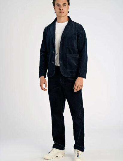 Lindbergh Seersucker Corduroy Casual Blazer - Navy - S Lindbergh Seersucker Corduroy Casual Blazer - Navy - S