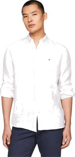 Tommy Hilfiger Skjorte Pigment Dyed LI Solid RF Shirt Hvit