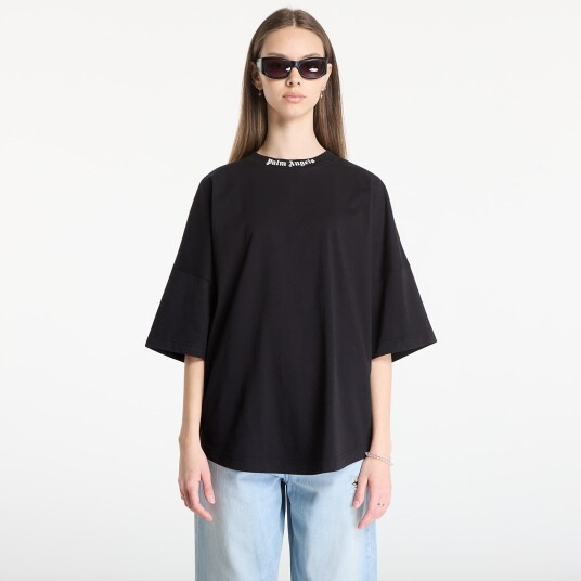 T skjorte Palm Angels Classic Logo Over Tee UNISEX Black/ Off White S