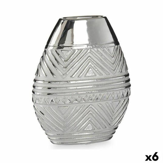 Gift Decor Vase Bredde Sølv Keramikk 9,8 X 26,5 X 22 Cm (6 Enheter)